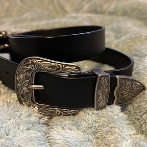 Western double buckle belt